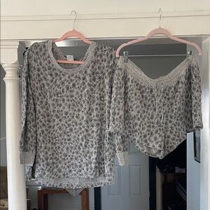 Soma Gray Patterned Sleepwear Set